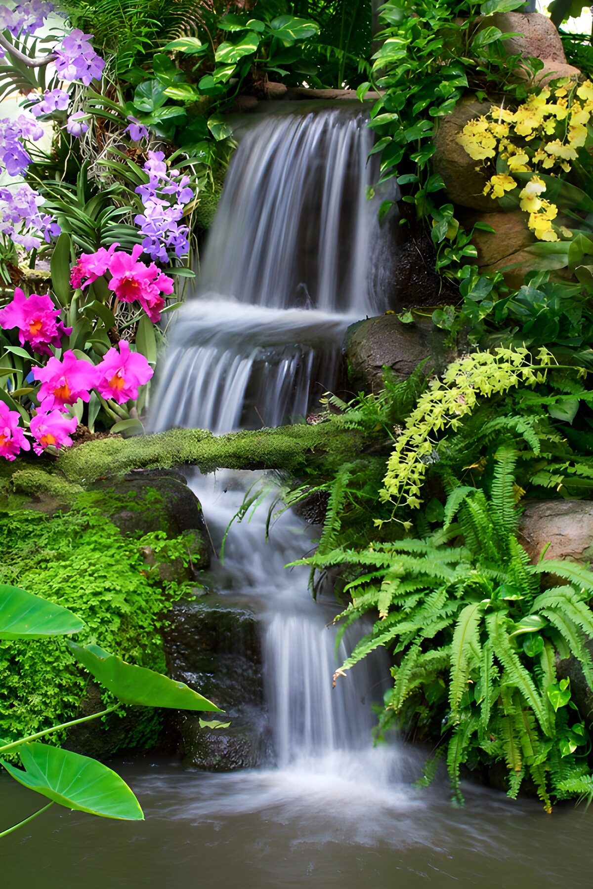 Tranquil Waterfall Garden