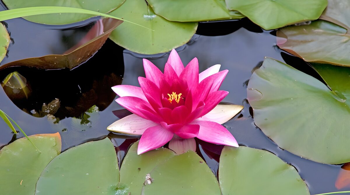 Elegant Water Lily Blooming on Still Water