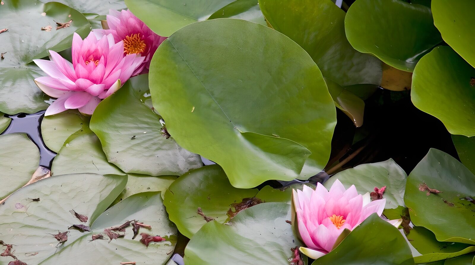 OCCOM7054915: Serene Water Lilies Amidst Green Leaves