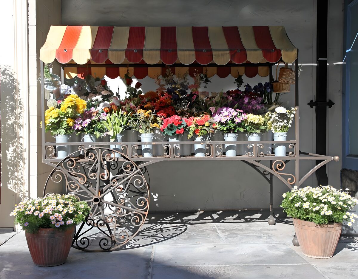 Charming Flower Cart Display