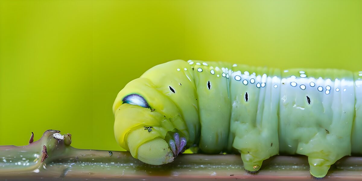 Vibrant Green Caterpillar on a Twig