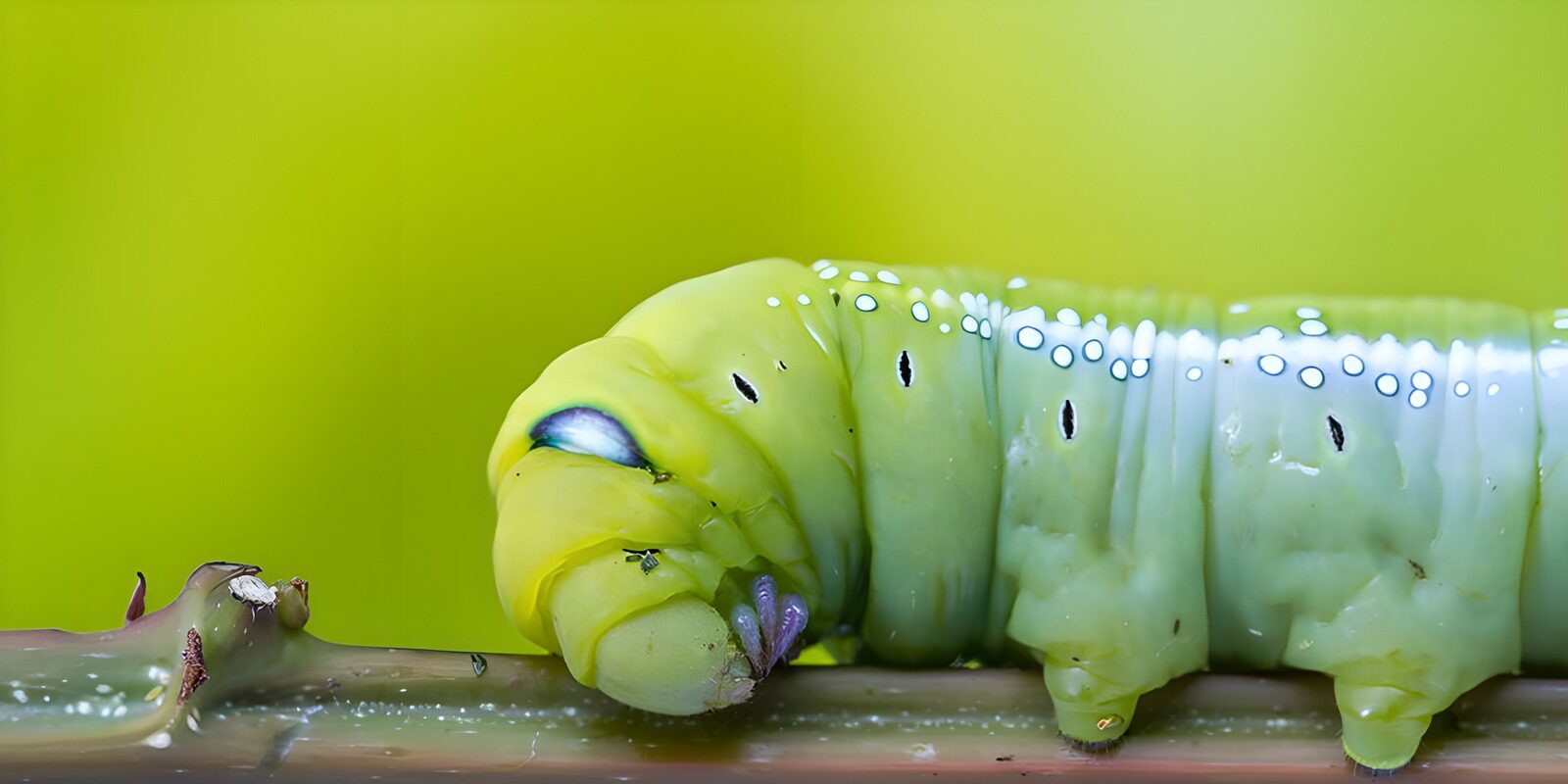 OCCOM8931846: Vibrant Green Caterpillar on a Twig