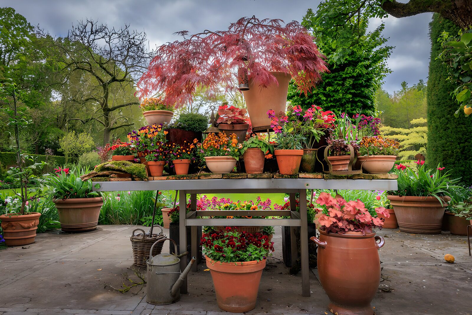 OCCOM3420744: Colorful Potted Plants Display