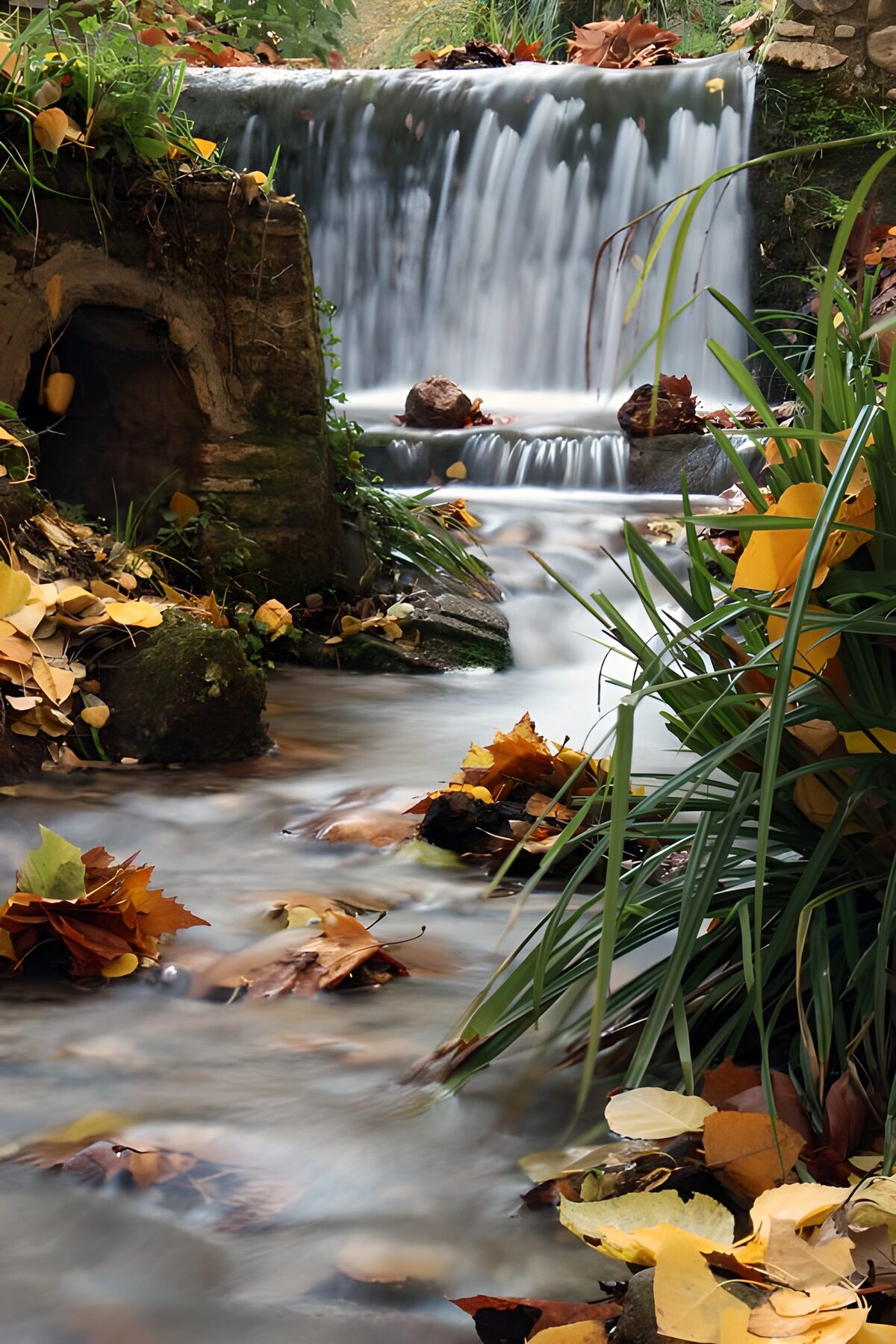OCCOM9554376: Serene Autumn Stream and Waterfall