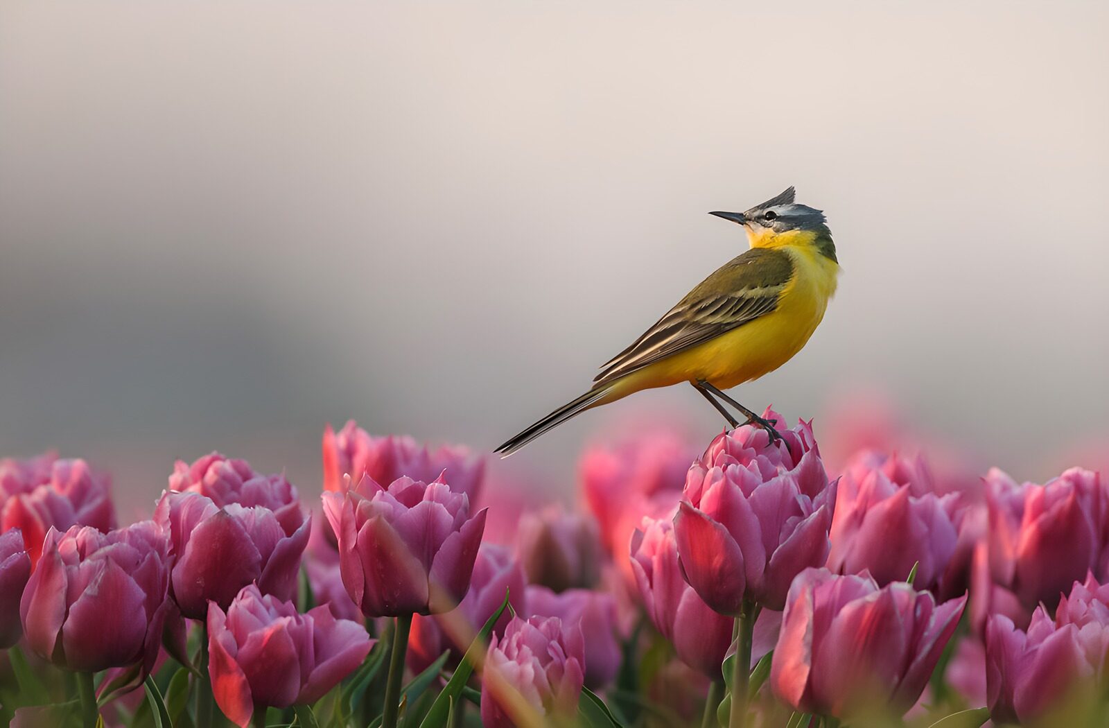 OCCOM8620669: Bird Among Tulips