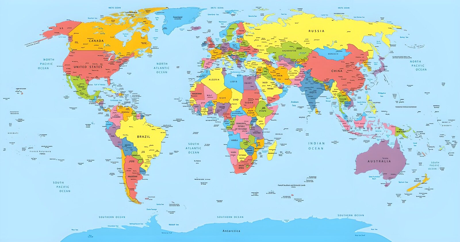 OCCOM3000455: Colorful World Map of Countries