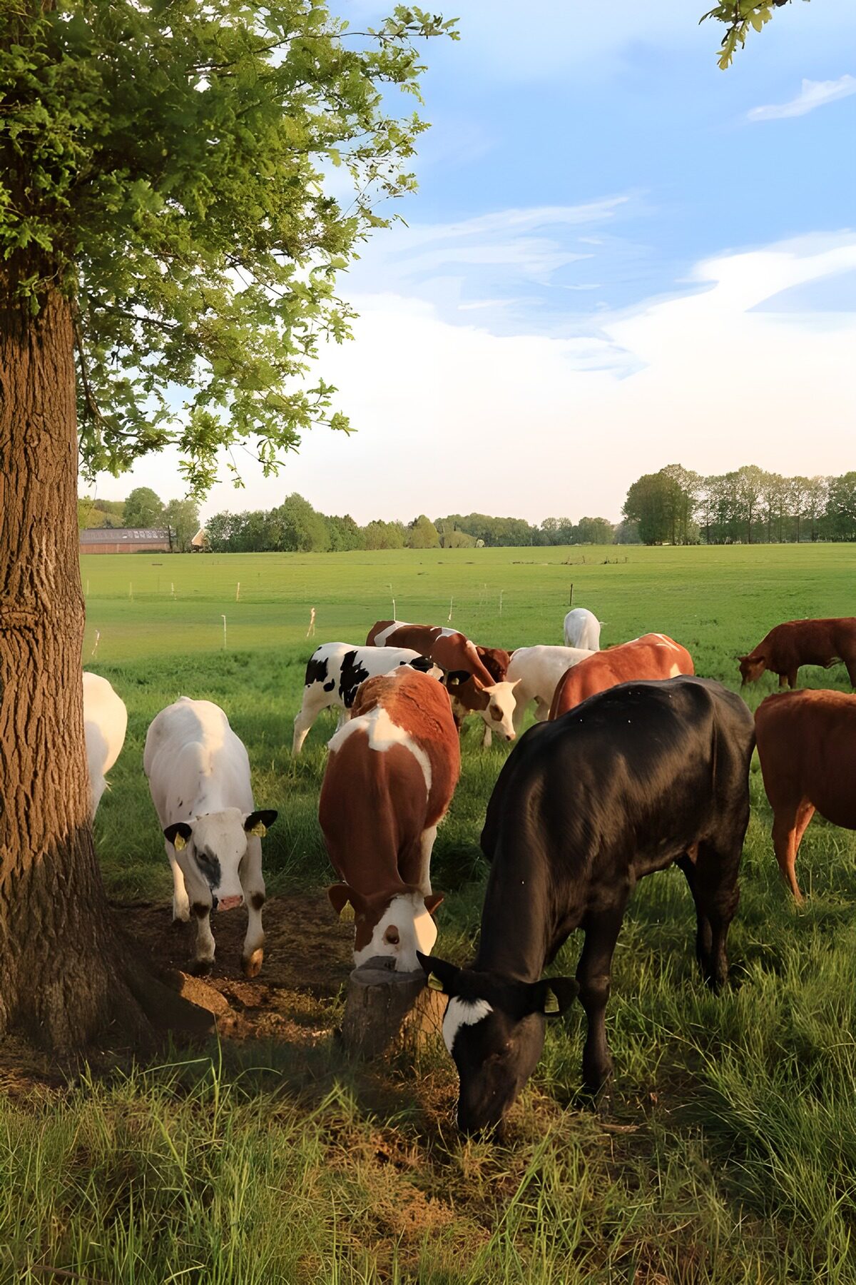 Cattle Grazing Under Sunny Skies