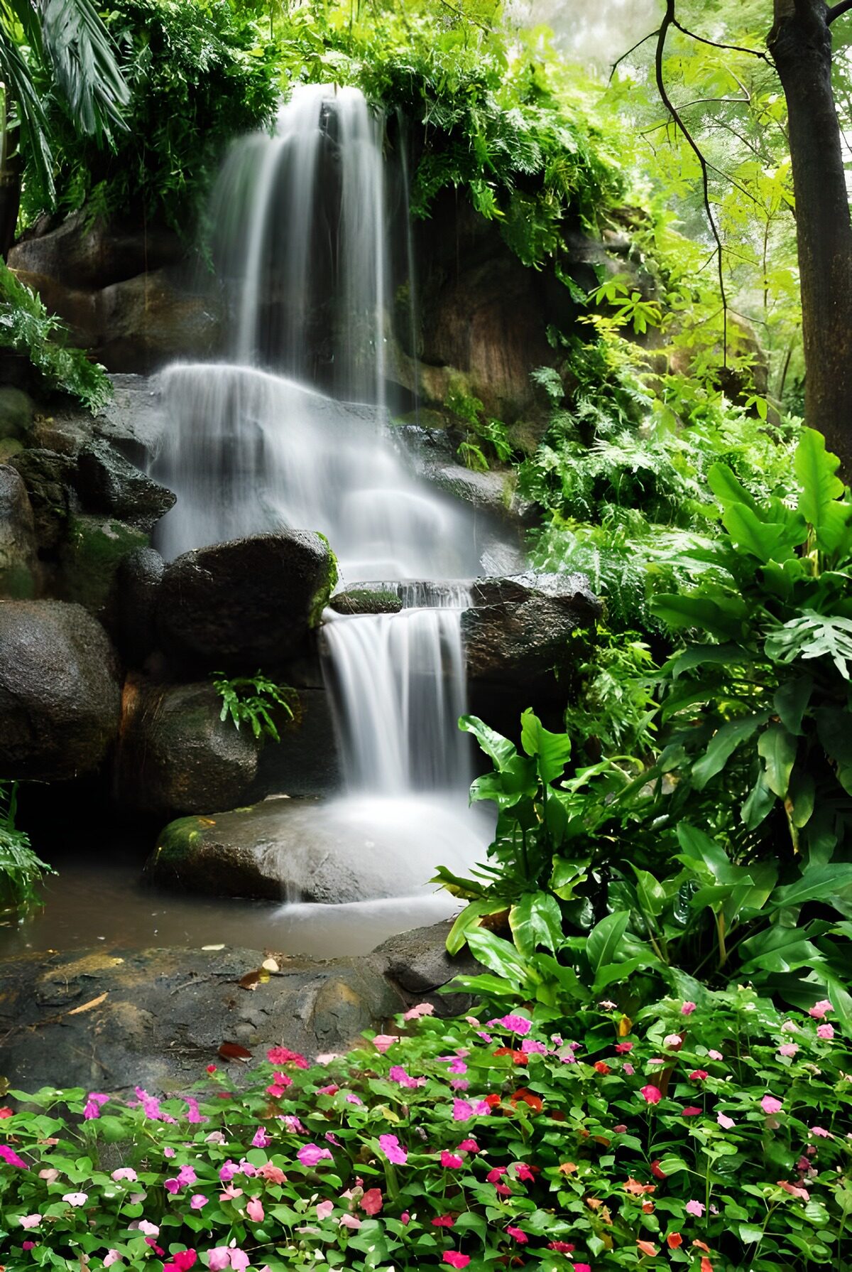 OCCOM4238875: Serene Jungle Waterfall