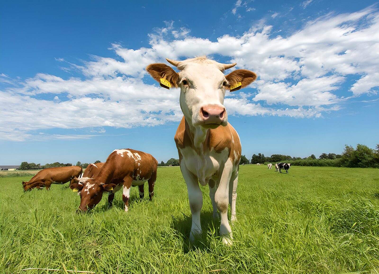 OCCOM9349047: Playful Cattle in Sunny Pasture