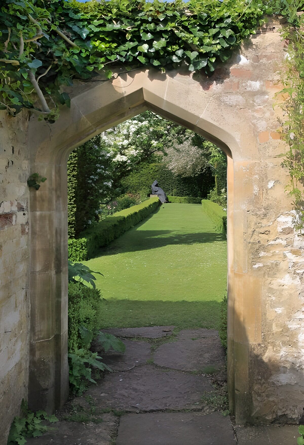 Serene Garden Through the Archway