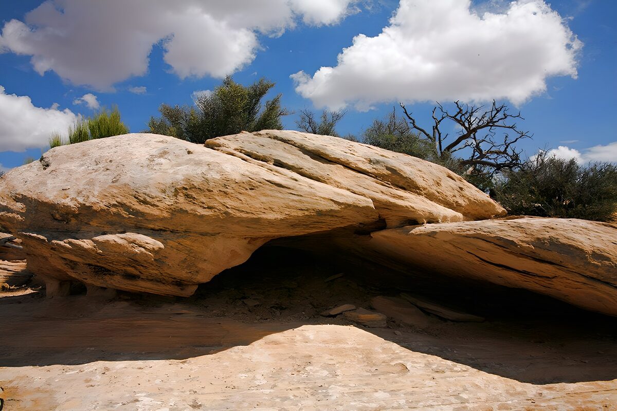 Natural Rock Formation Under Blue Skies