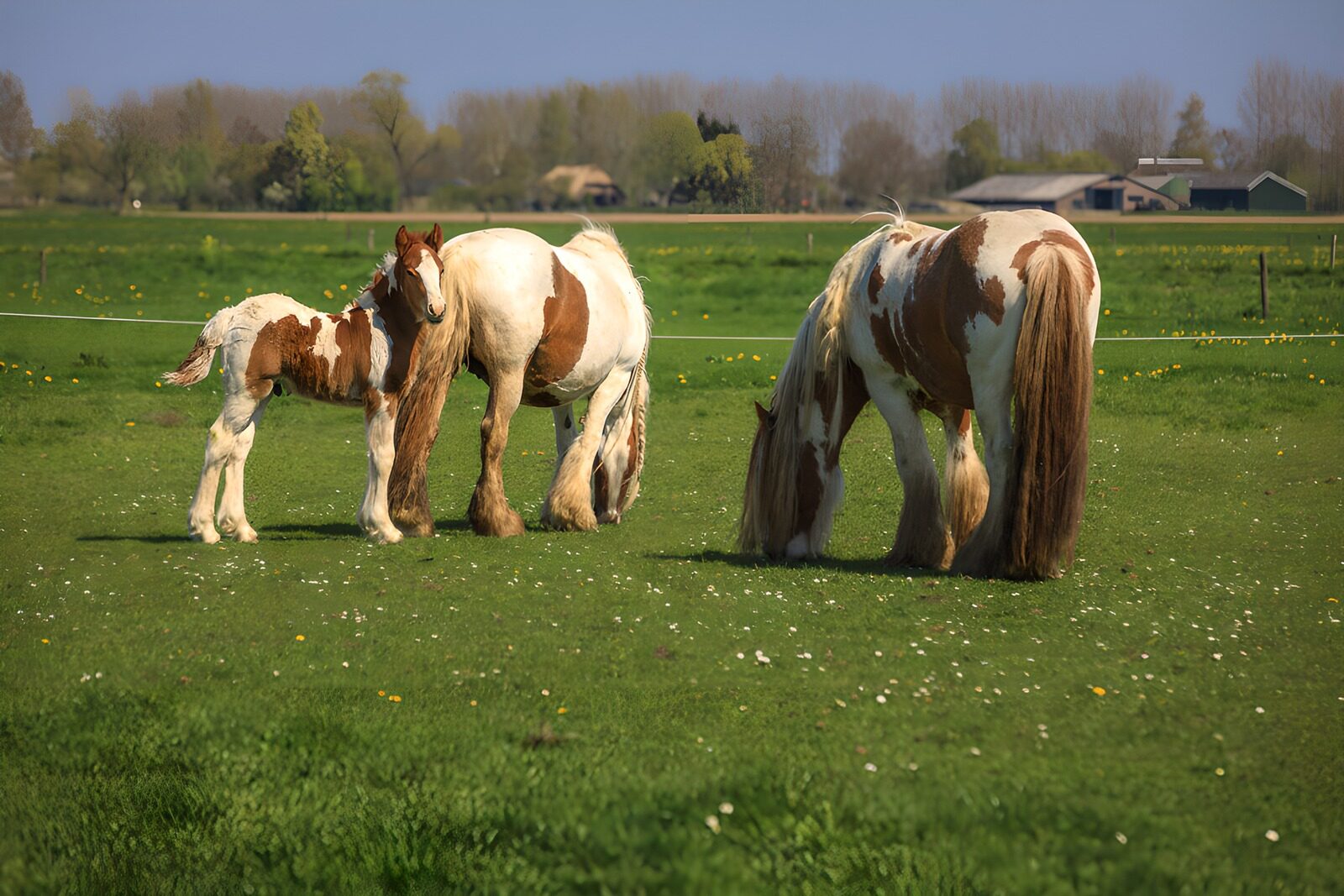 OCCOM1076846: Peaceful Horses in a Green Meadow