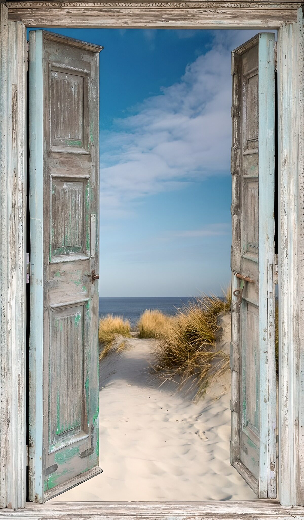 OCCOM4468592: "Open Door to the Beach: A Serene Escape"