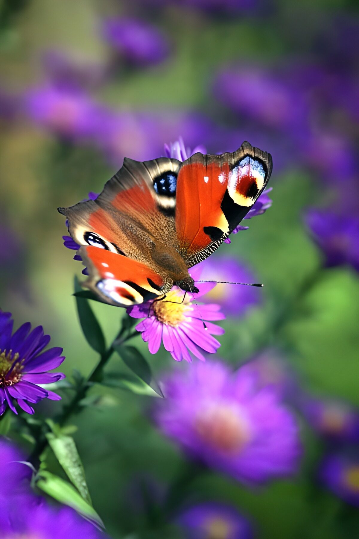 OCCOM8057603: Colorful Butterfly on Purple Flowers