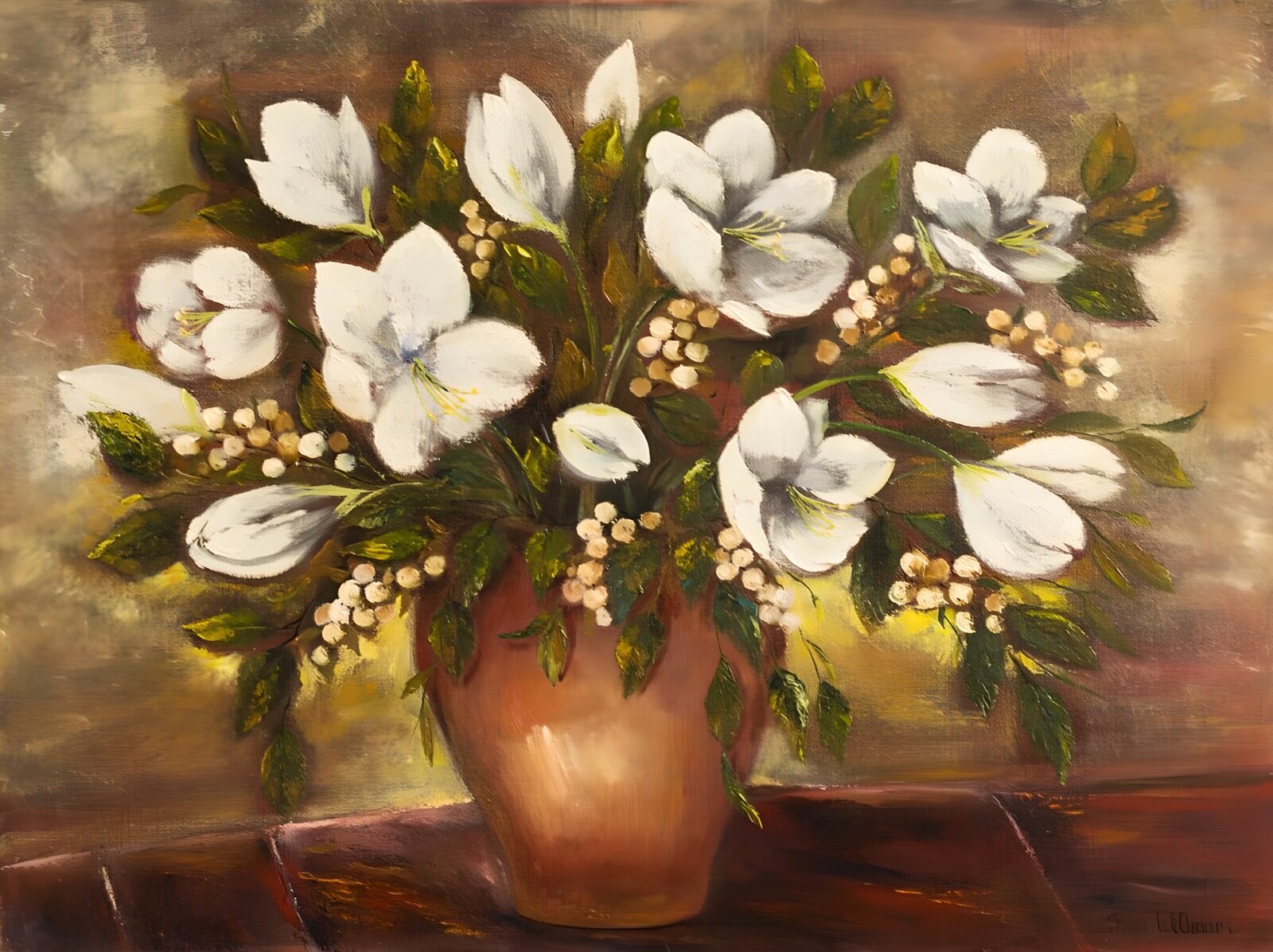 OCCOM6250525: Serene White Blossom Arrangement