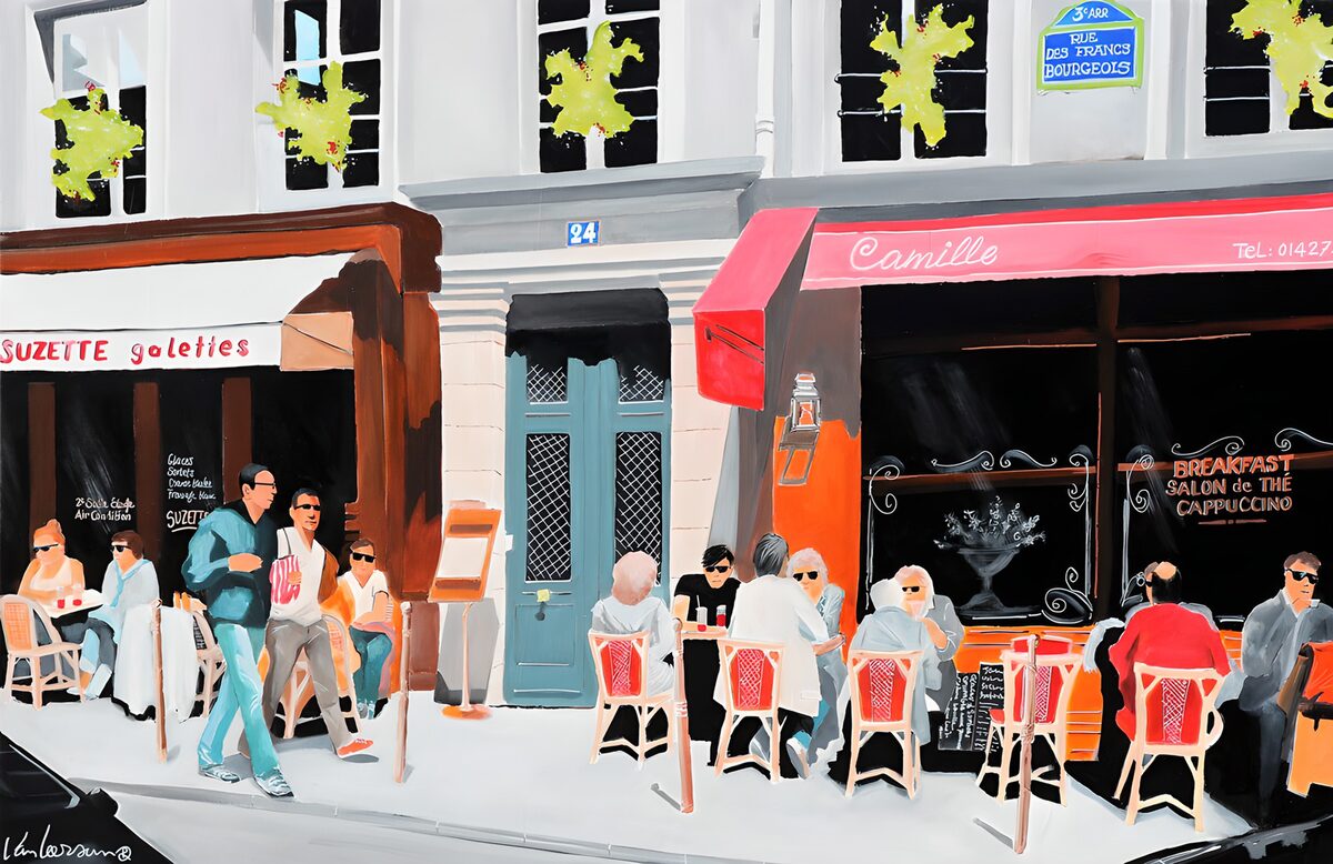 Parisian Café Scene on a Sunny Day