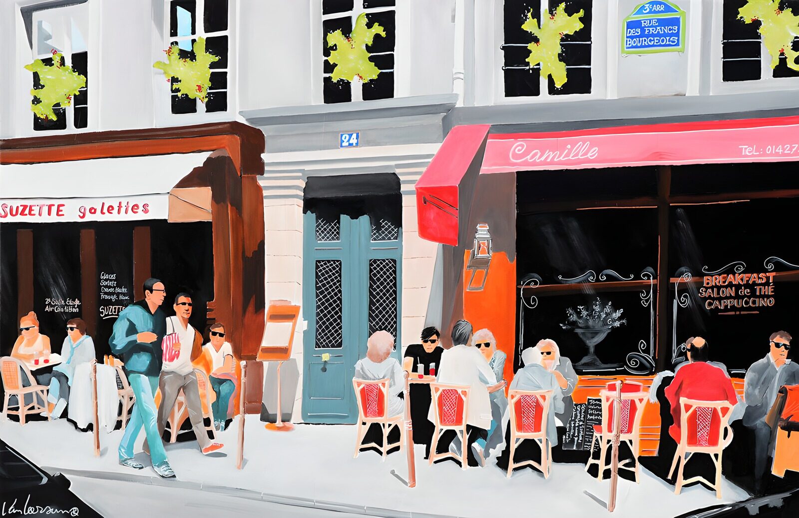 OCCOM9561386: Parisian Café Scene on a Sunny Day