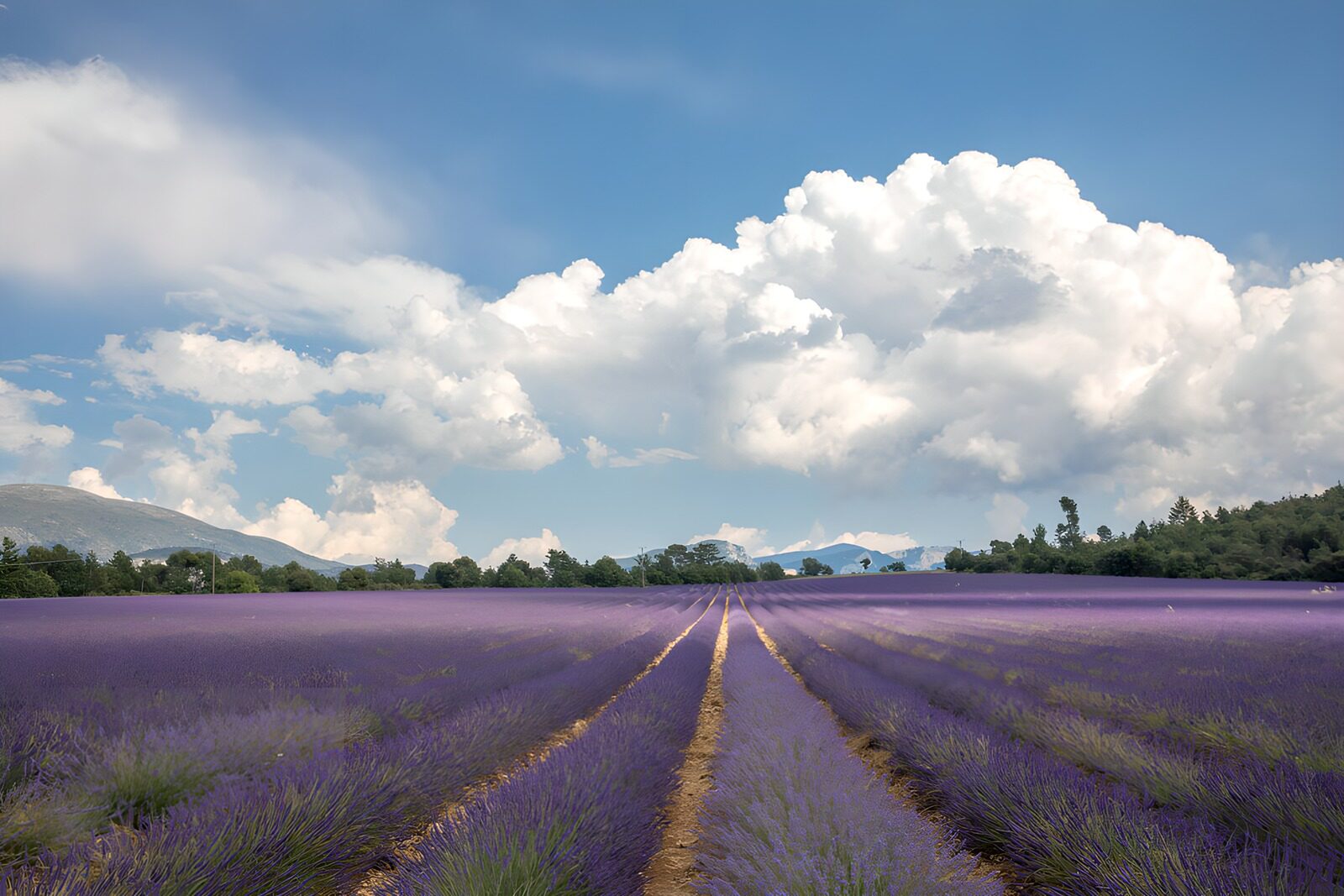 OCCOM3360892: Lavender Fields Under a Blue Sky