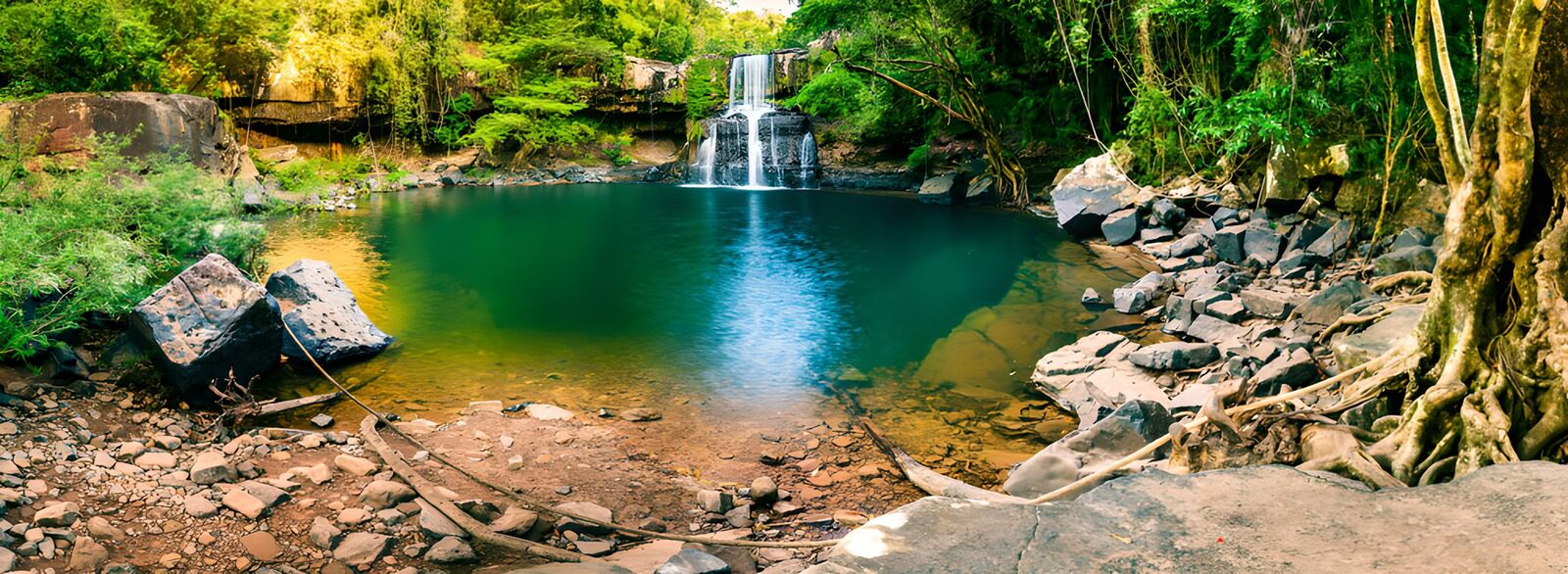 OCCOM8885656: Serene Jungle Waterfall Paradise