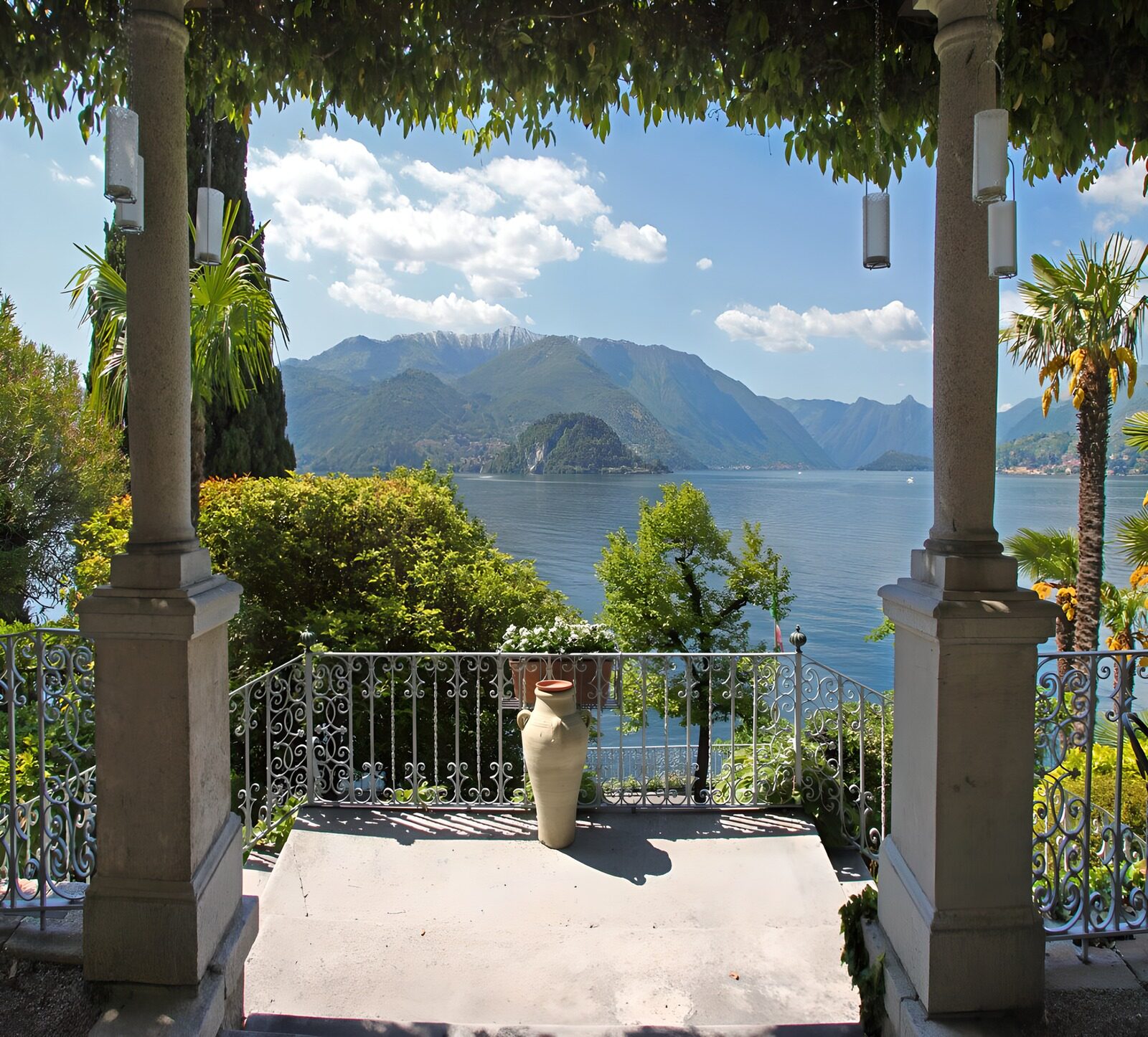 OCCOM7830818: Serene Lake View from a Garden Pavilion