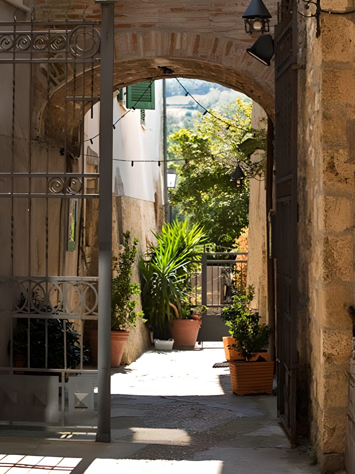 OCCOM6410921: Serene Alleyway with Pots of Greenery