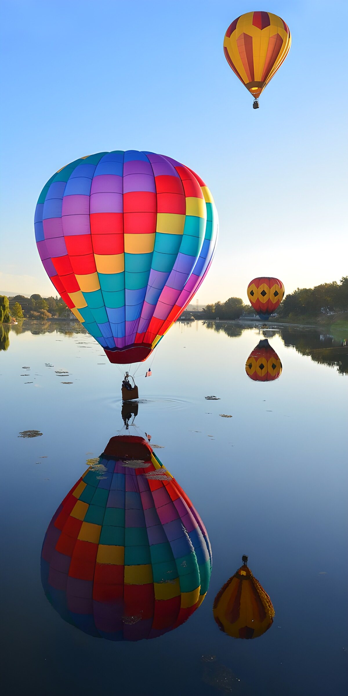 OCCOM3368319: Colorful Balloons Over Calm Waters