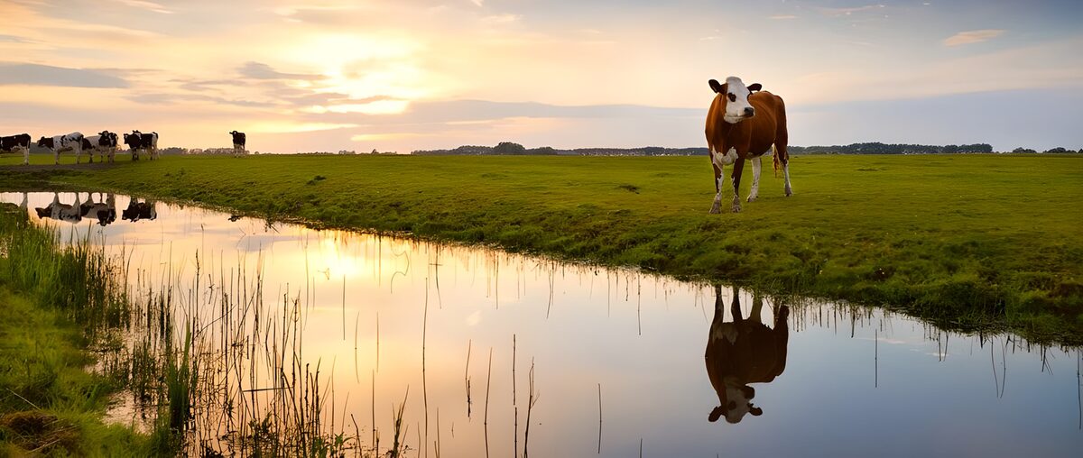 Serene Pasture at Sunset