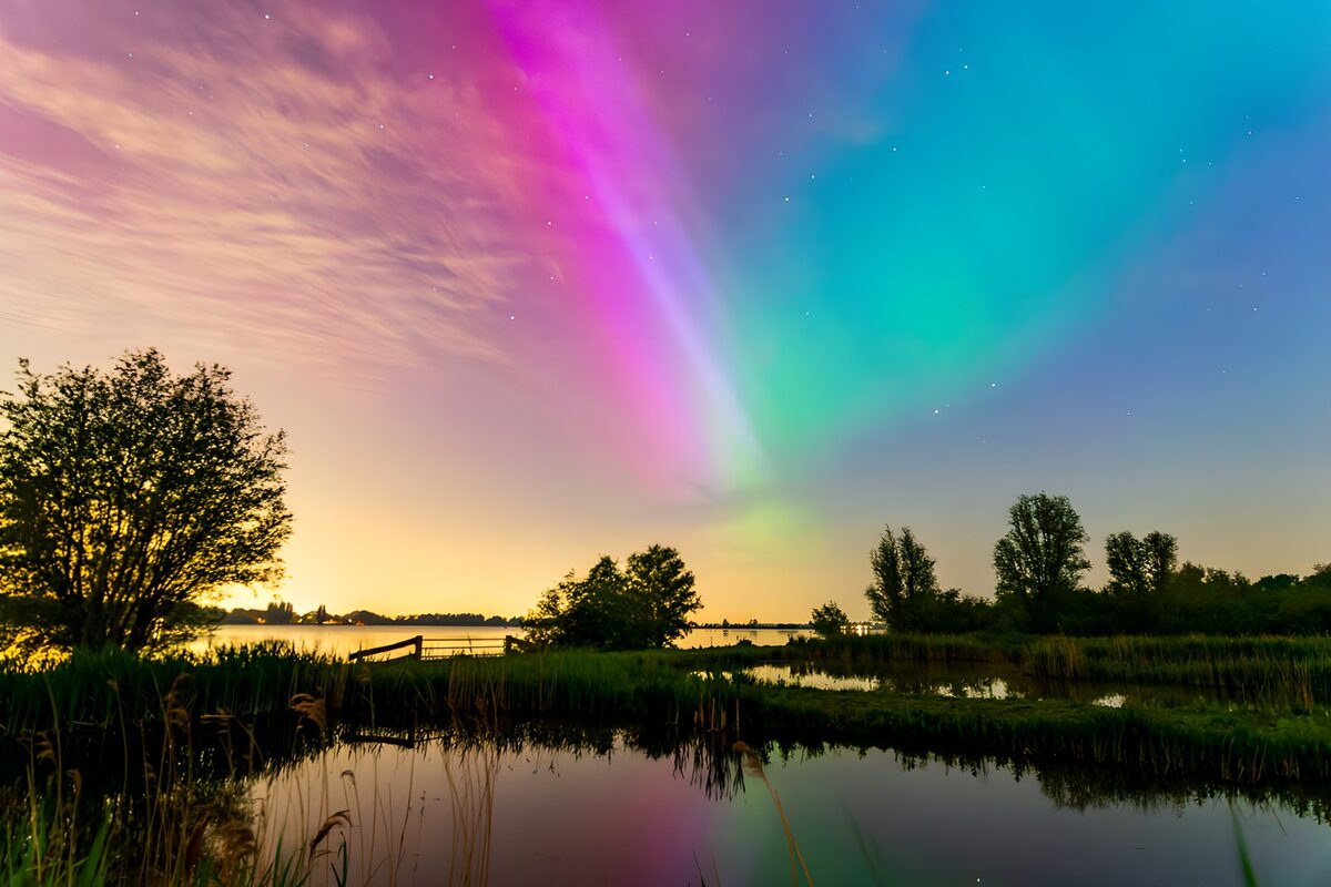 Colorful Aurora Over Tranquil Waters