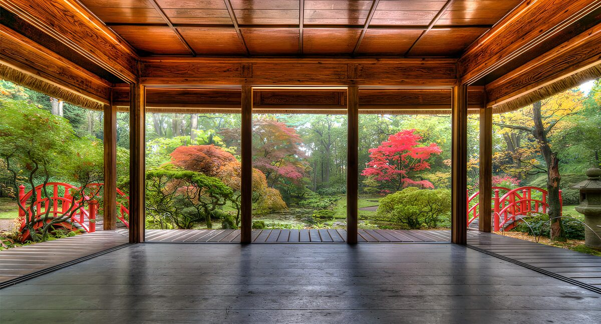 Tranquil View of a Japanese Garden