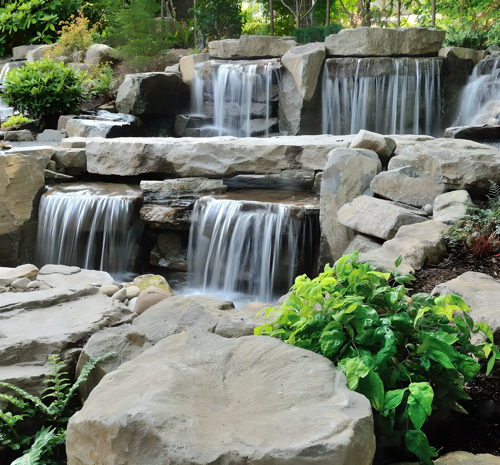 OCCOM7025404: Serene Waterfalls in a Natural Landscape