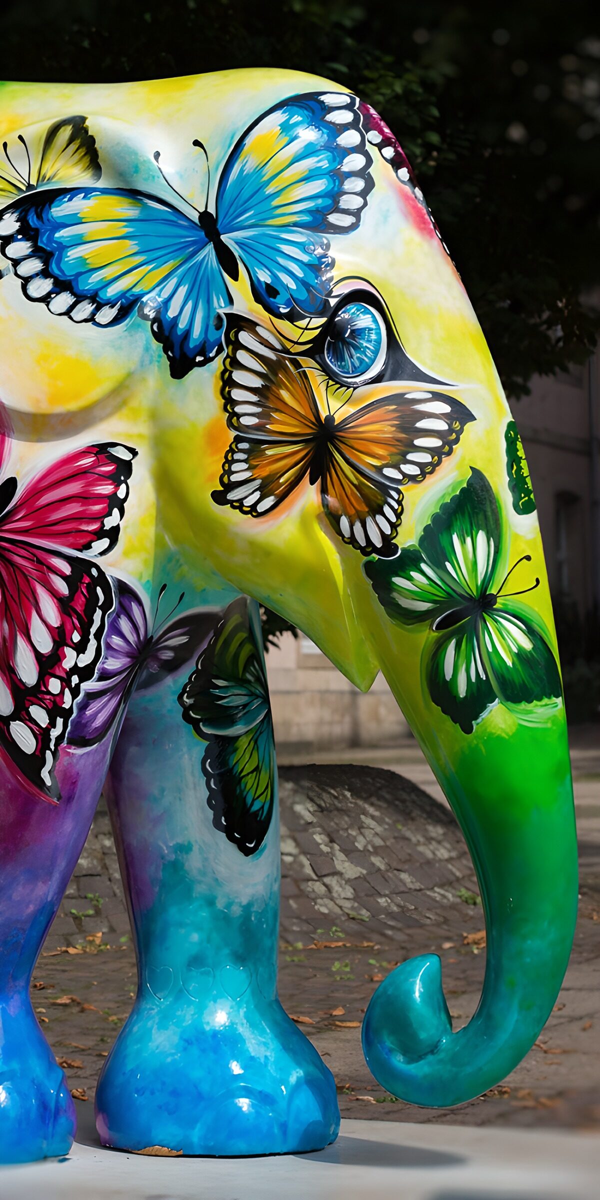 OCCOM1282808: Colorful Elephant with Butterflies