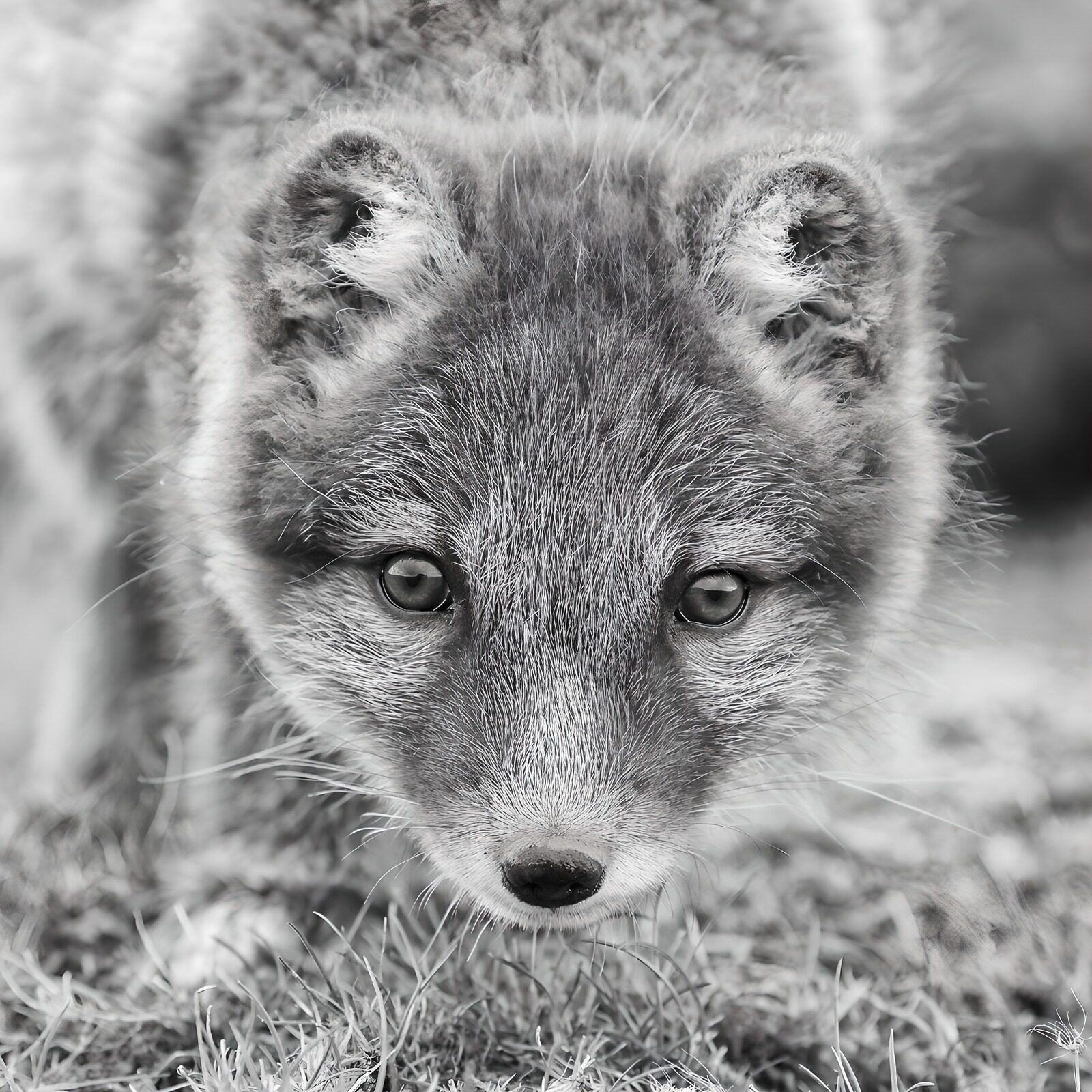 OCCOM5318396: Arctic Fox in Monochrome Beauty