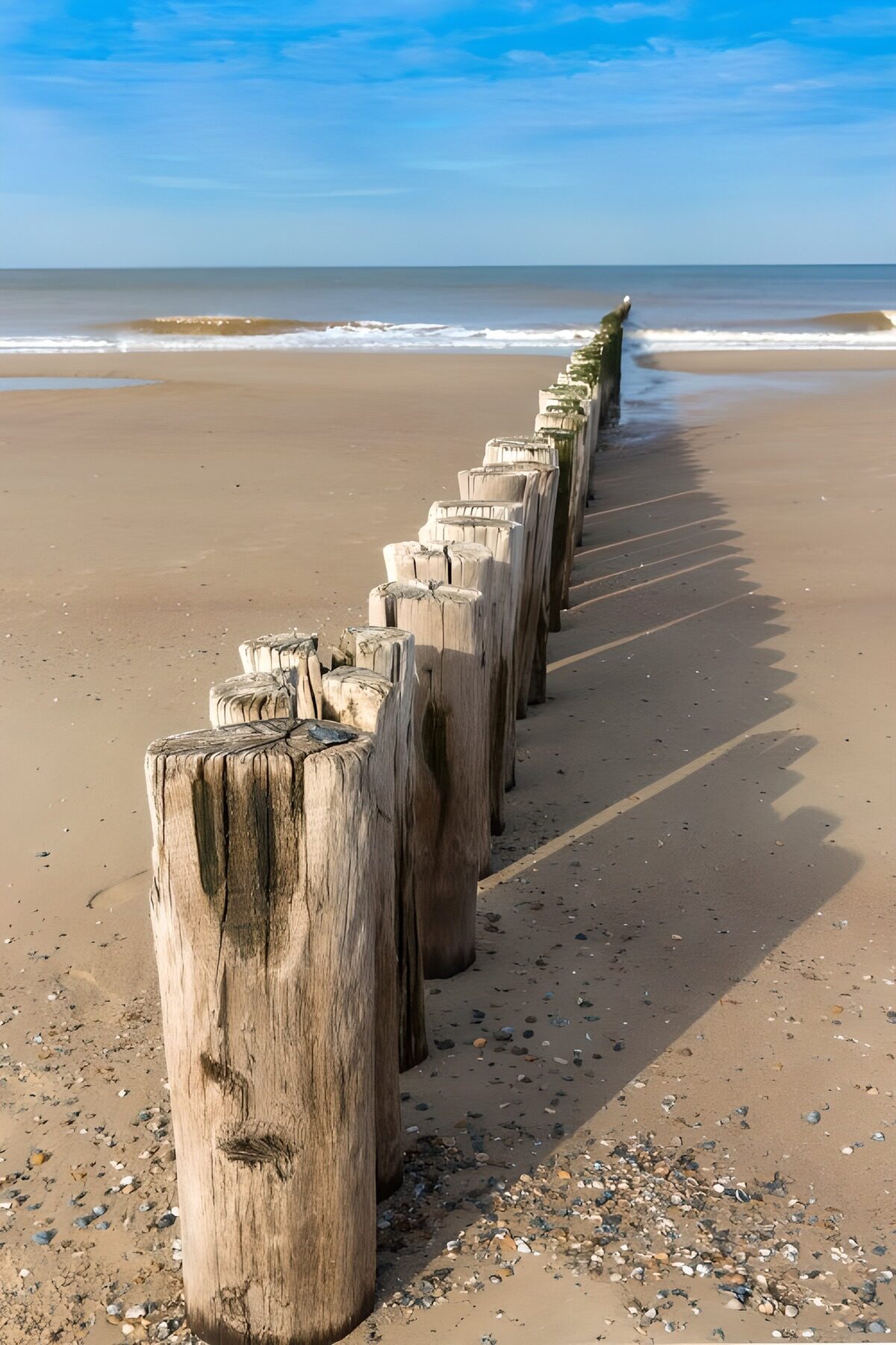 Coastal Barrier Posts at the Shore