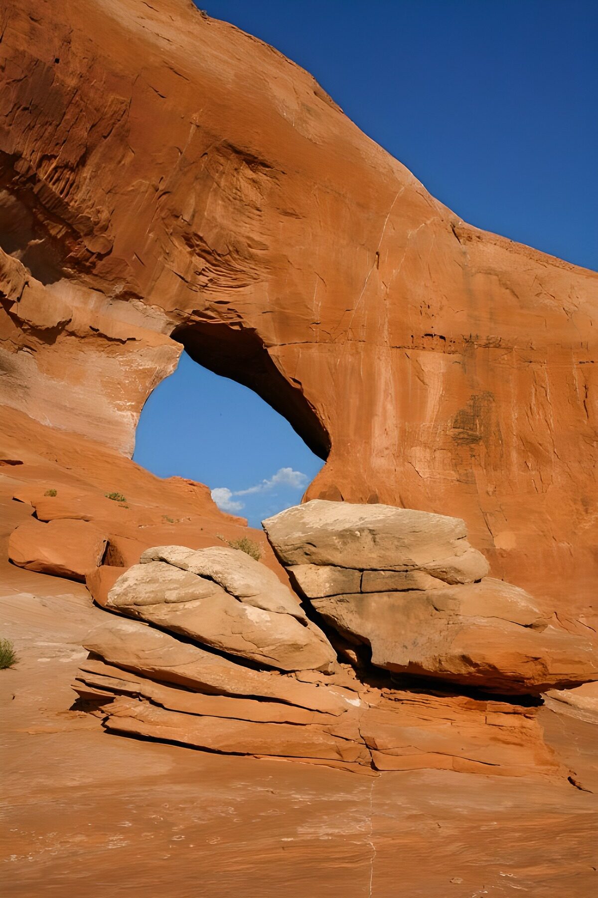 Majestic Rock Arch in Desert Landscape