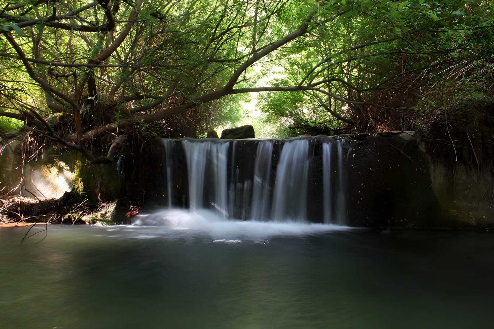 OCCOM5084391: Tranquil Waterfall in Lush Greenery