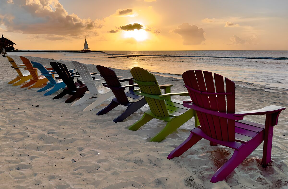 Vibrant Sunset by the Shore