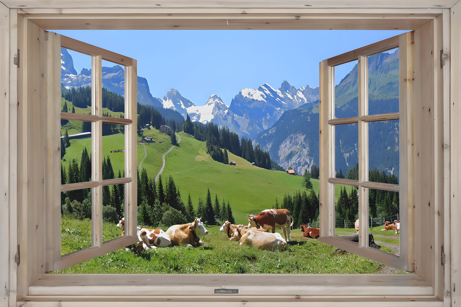 OCCOM7293956: "Scenic Mountain View Through a Window"