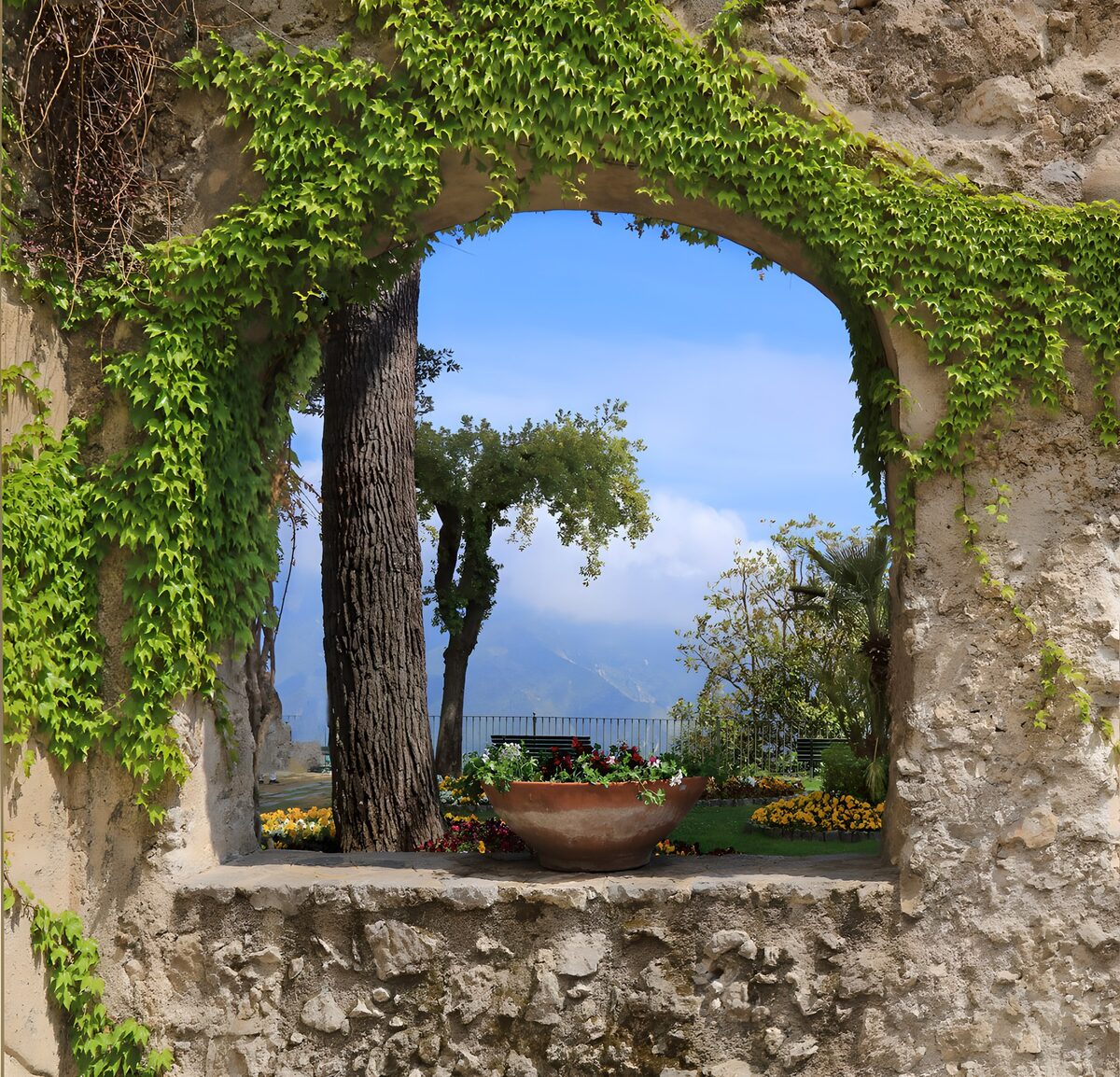 OCCOM8851198: Serene View Through an Arched Wall