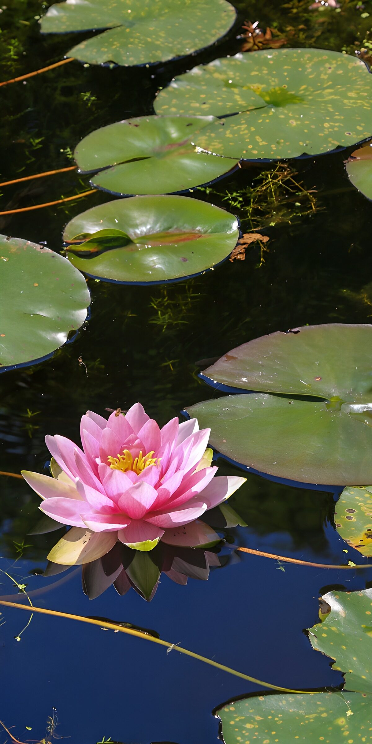 OCCOM2298126: Serene Pink Water Lily in Tranquil Pond