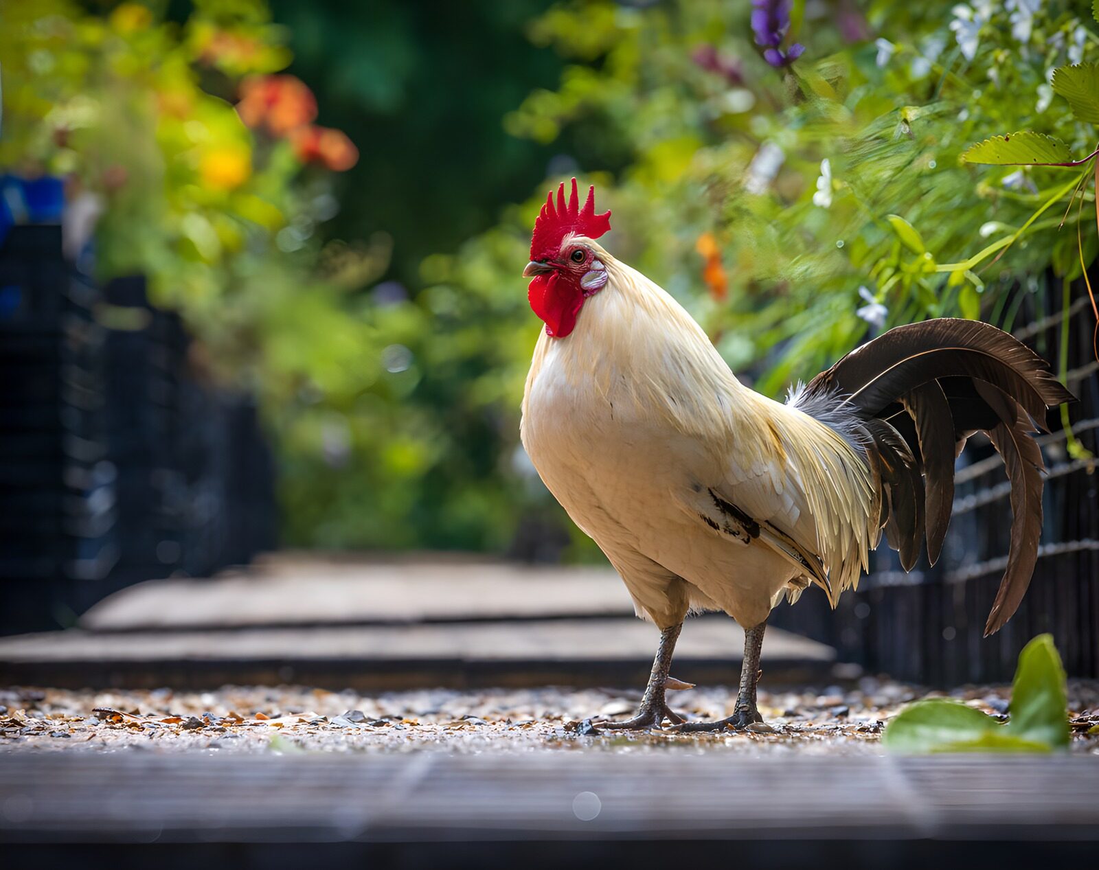 OCCOM3119070: Rooster on Garden Path