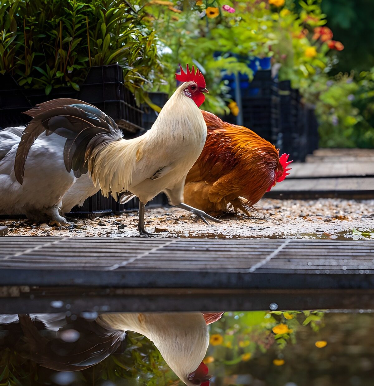 OCCOM3071176: Roosters in a Garden Path