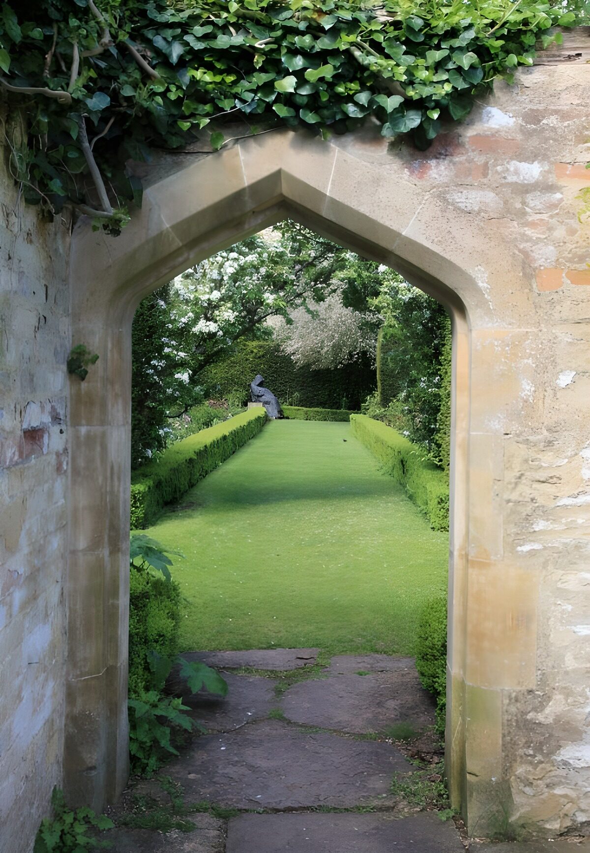 Serene Garden View Through Archway