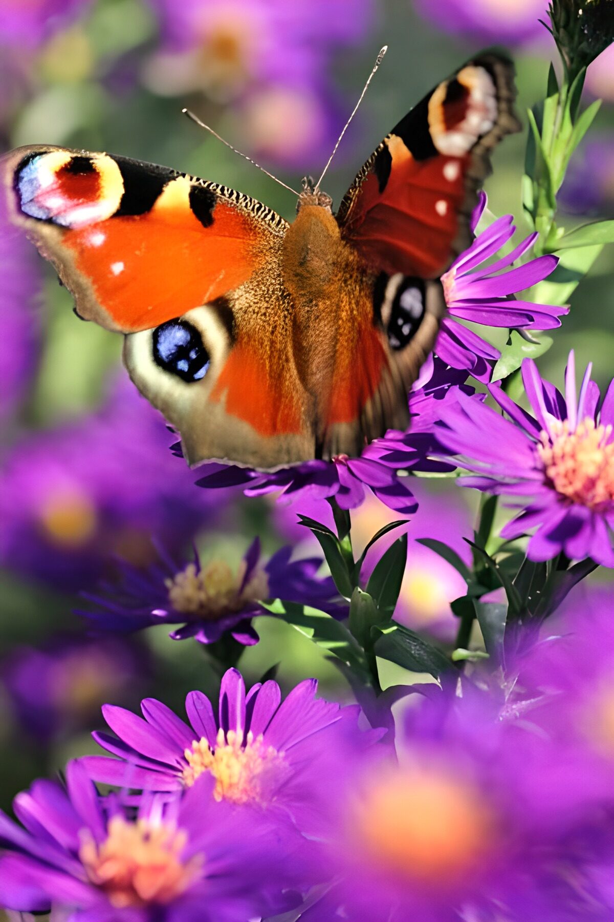 OCCOM7943662: Vibrant Butterfly on Purple Flowers