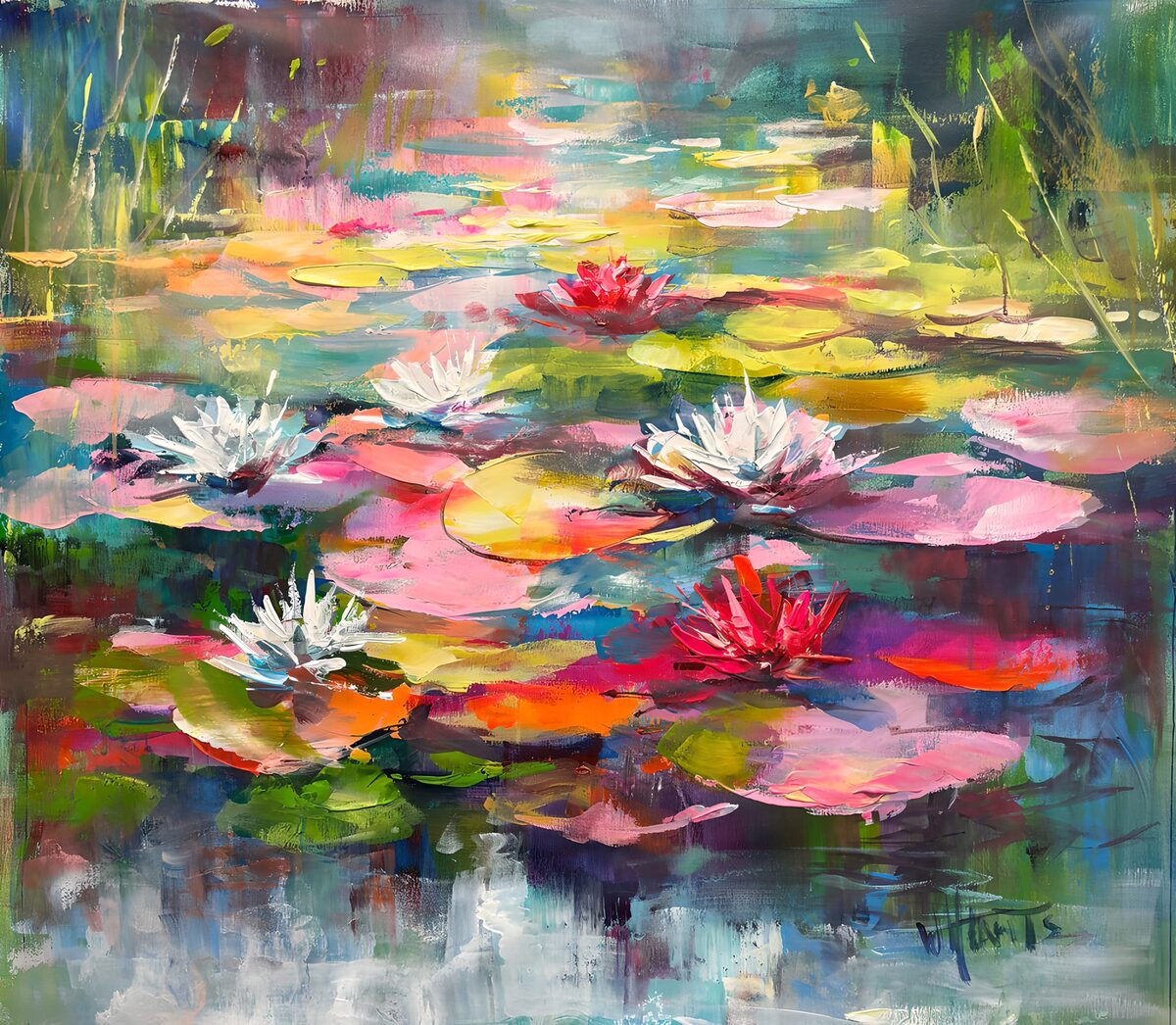 Vibrant Water Lilies in Bloom