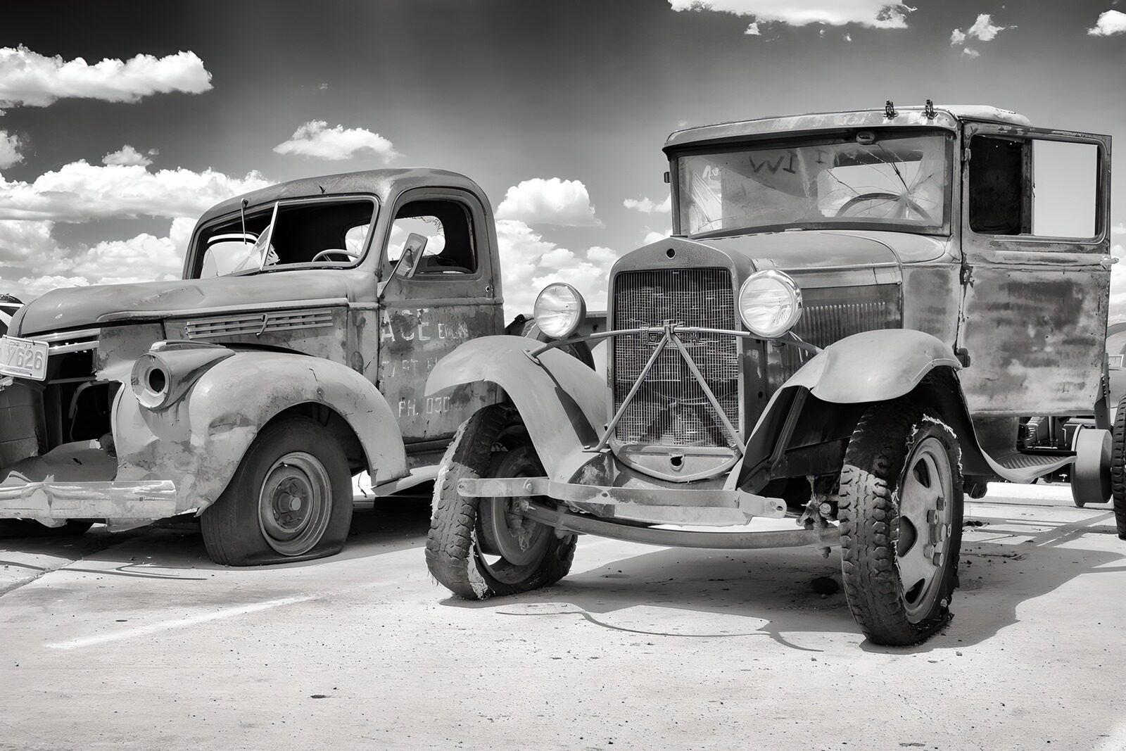 OCCOM7012263: Vintage Trucks in Monochrome