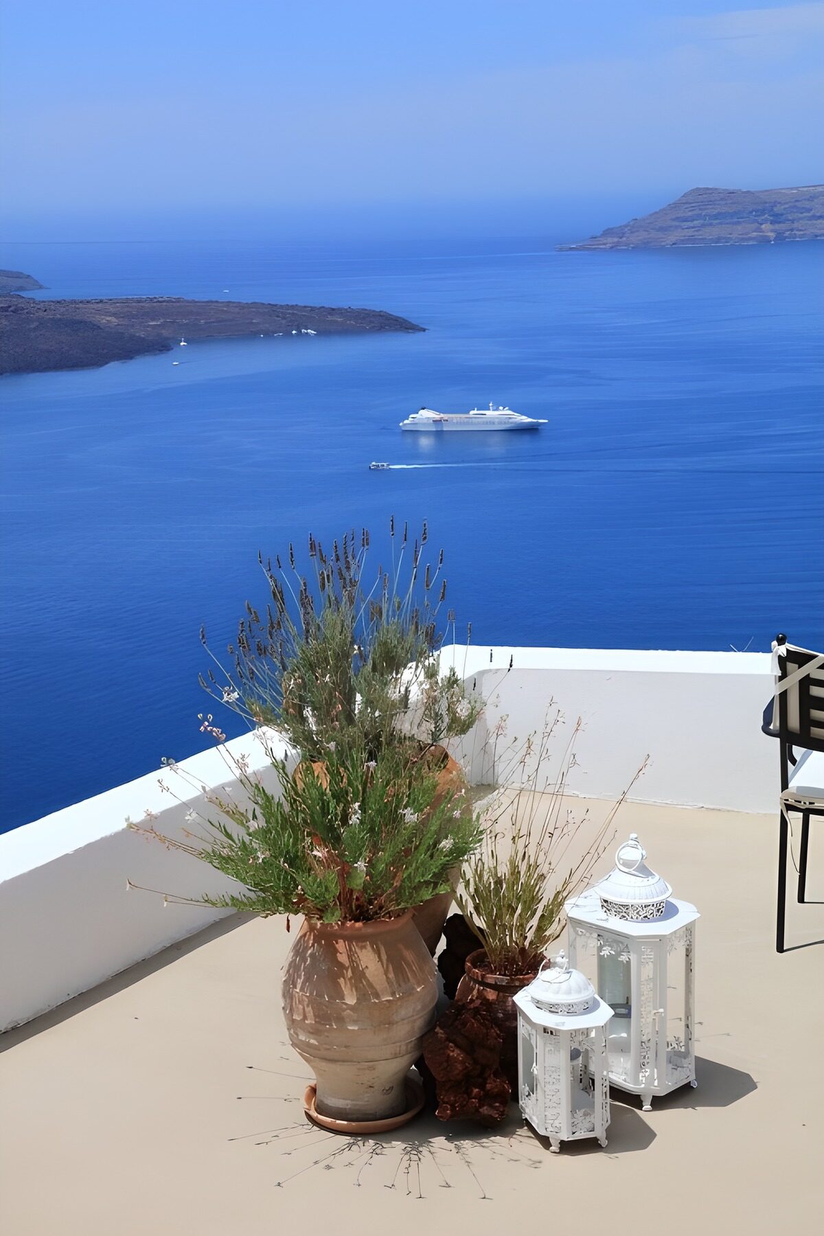 Serene Coastal View in Santorini