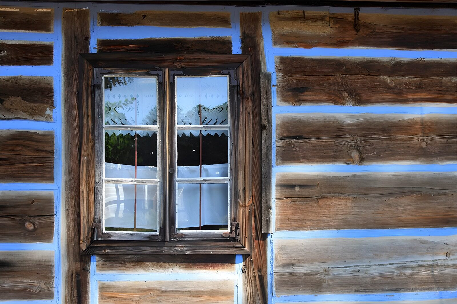OCCOM1868118: Rustic Window with Blue Accents