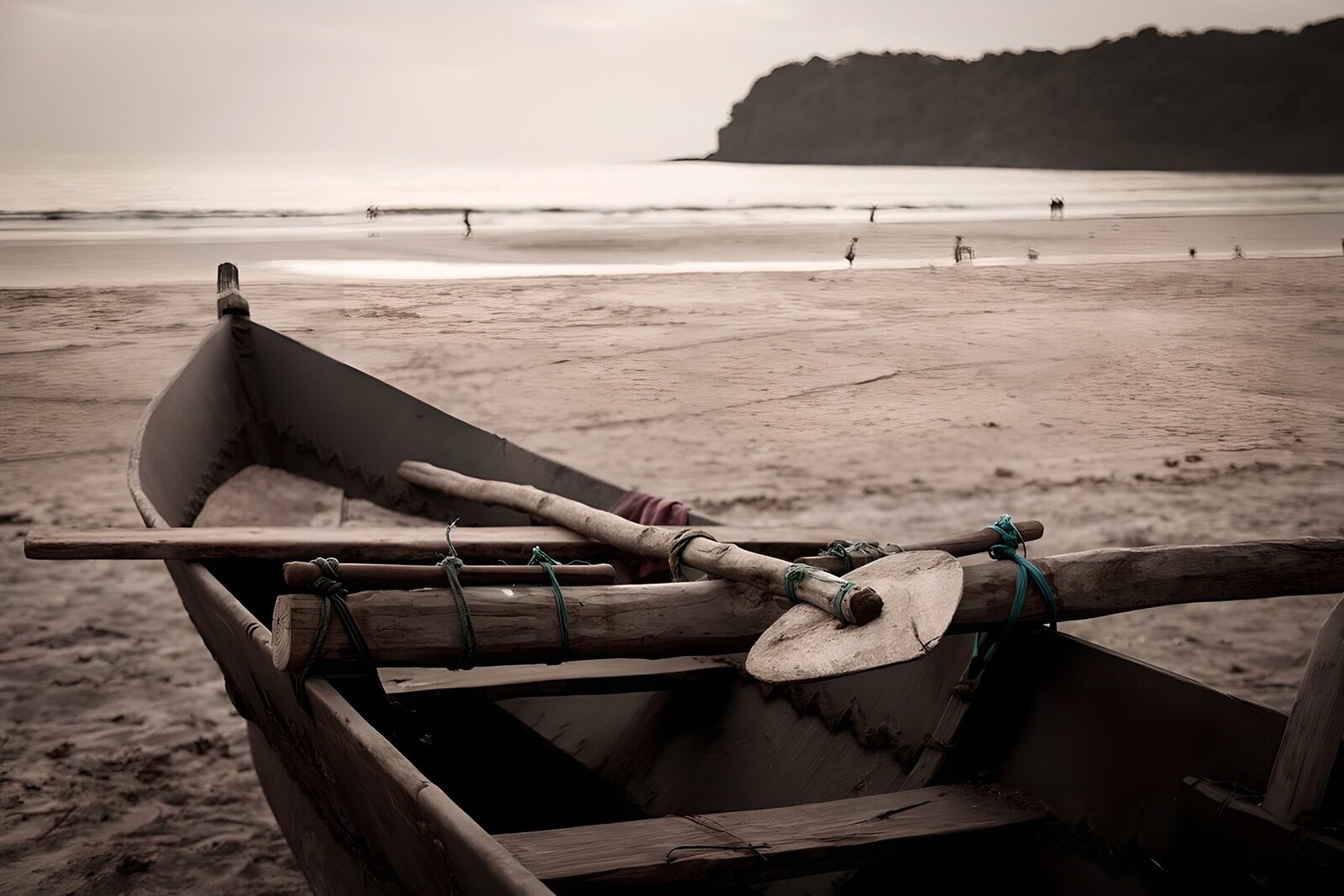 OCCOM5055572: Tranquil Beachside Fishing Boat