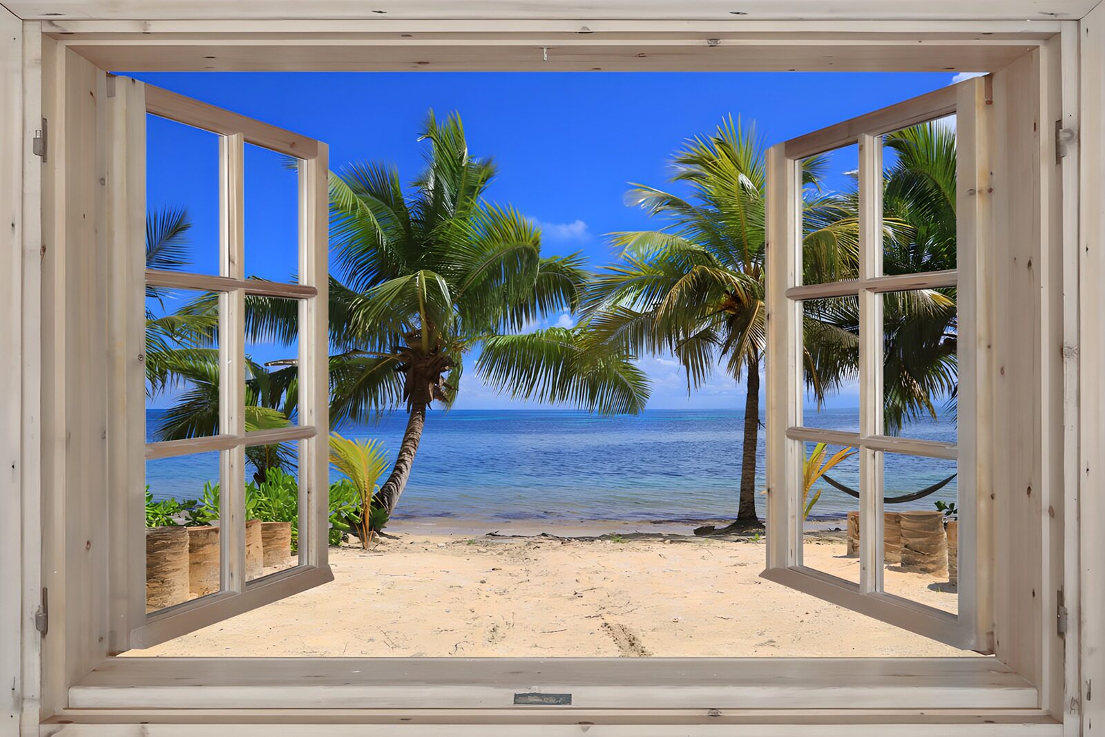 OCCOM1378940: Tropical Paradise Through the Window