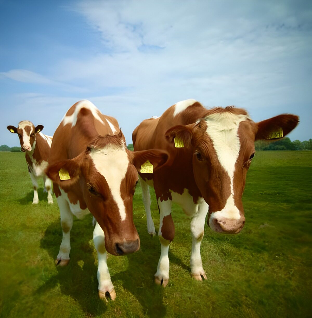 OCCOM7358796: Curious Brown and White Calves